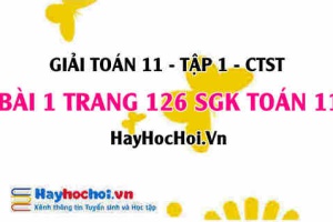 Giải bài 1 trang 126 Toán 11 tập 1 SGK Chân trời sáng tạo